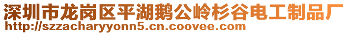 深圳市龍崗區平湖鵝公嶺杉谷電工制品廠