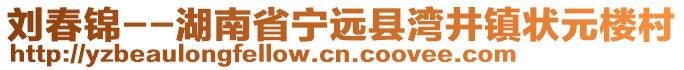 劉春錦--湖南省寧遠縣灣井鎮(zhèn)狀元樓村