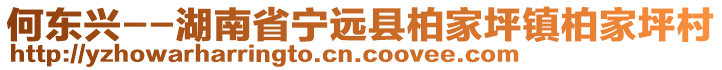 何東興--湖南省寧遠(yuǎn)縣柏家坪鎮(zhèn)柏家坪村