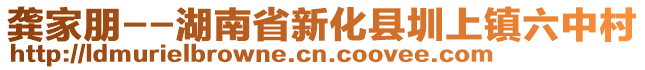 龔家朋--湖南省新化縣圳上鎮(zhèn)六中村