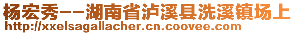 楊宏秀--湖南省瀘溪縣洗溪鎮(zhèn)場上