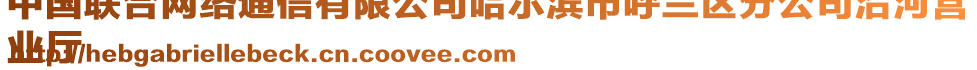 中國聯(lián)合網(wǎng)絡(luò)通信有限公司哈爾濱市呼蘭區(qū)分公司沿河營
業(yè)廳