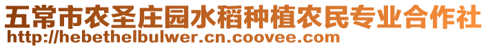 五常市農圣莊園水稻種植農民專業合作社