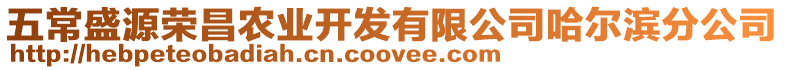 五常盛源榮昌農業開發有限公司哈爾濱分公司