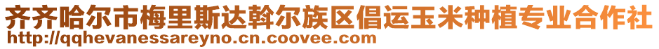 齊齊哈爾市梅里斯達(dá)斡爾族區(qū)倡運(yùn)玉米種植專業(yè)合作社