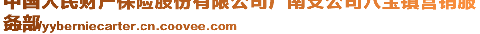 中國(guó)人民財(cái)產(chǎn)保險(xiǎn)股份有限公司廣南支公司八寶鎮(zhèn)營(yíng)銷(xiāo)服
務(wù)部