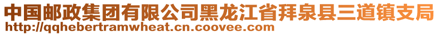 中國(guó)郵政集團(tuán)有限公司黑龍江省拜泉縣三道鎮(zhèn)支局