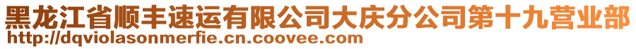 黑龙江省顺丰速运有限公司大庆分公司第十九营业部