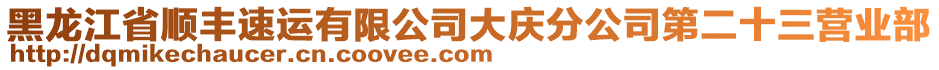 黑龙江省顺丰速运有限公司大庆分公司第二十三营业部