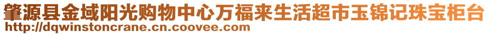 肇源縣金域陽(yáng)光購(gòu)物中心萬(wàn)福來(lái)生活超市玉錦記珠寶柜臺(tái)