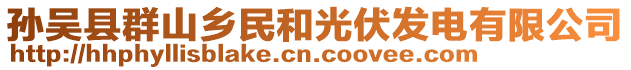 孫吳縣群山鄉(xiāng)民和光伏發(fā)電有限公司