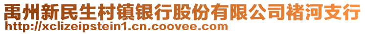 禹州新民生村鎮(zhèn)銀行股份有限公司褚河支行