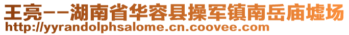 王亮--湖南省華容縣操軍鎮(zhèn)南岳廟墟場