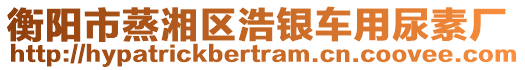 衡陽(yáng)市蒸湘區(qū)浩銀車用尿素廠