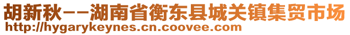 胡新秋--湖南省衡东县城关镇集贸市场