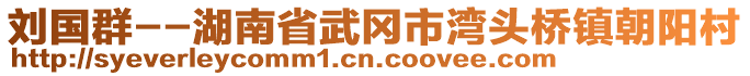 劉國群--湖南省武岡市灣頭橋鎮(zhèn)朝陽村