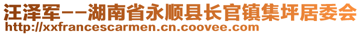 汪澤軍--湖南省永順縣長官鎮(zhèn)集坪居委會