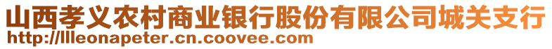 山西孝義農村商業(yè)銀行股份有限公司城關支行