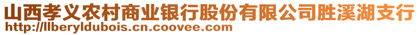 山西孝義農(nóng)村商業(yè)銀行股份有限公司勝溪湖支行