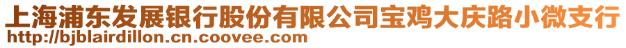 上海浦東發(fā)展銀行股份有限公司寶雞大慶路小微支行