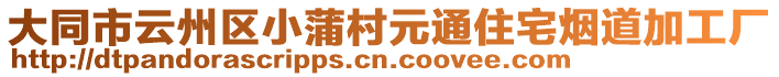 大同市云州區(qū)小蒲村元通住宅煙道加工廠