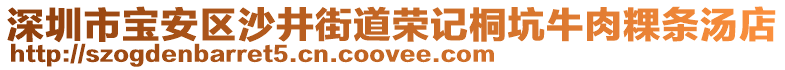 深圳市寶安區(qū)沙井街道榮記桐坑牛肉粿條湯店