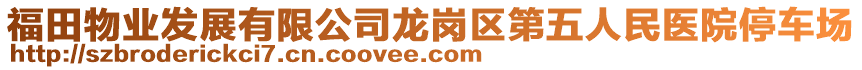 福田物業(yè)發(fā)展有限公司龍崗區(qū)第五人民醫(yī)院停車場