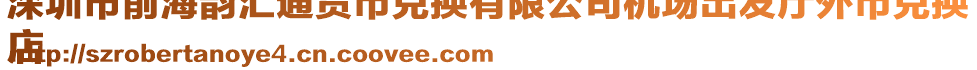 深圳市前海韻匯通貨幣兌換有限公司機(jī)場(chǎng)出發(fā)廳外幣兌換
店