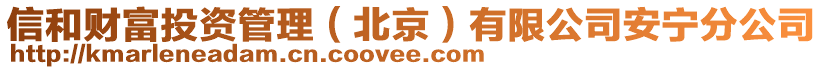 信和財(cái)富投資管理（北京）有限公司安寧分公司