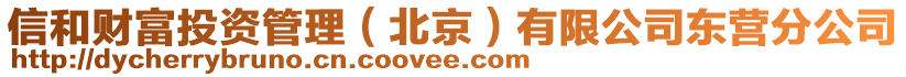 信和財富投資管理（北京）有限公司東營分公司