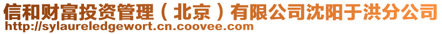 信和財(cái)富投資管理（北京）有限公司沈陽(yáng)于洪分公司