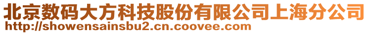 北京數(shù)碼大方科技股份有限公司上海分公司