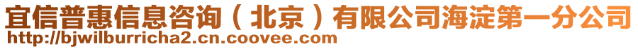 宜信普惠信息咨詢（北京）有限公司海淀第一分公司