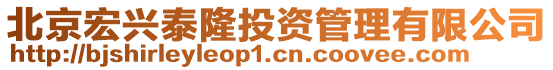 北京宏興泰隆投資管理有限公司