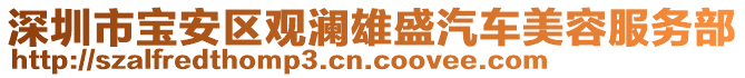 深圳市寶安區(qū)觀瀾雄盛汽車美容服務(wù)部