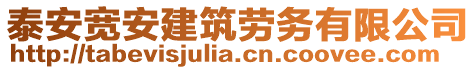 泰安寬安建筑勞務(wù)有限公司