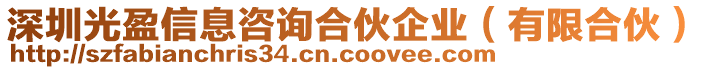 深圳光盈信息咨詢合伙企業(yè)（有限合伙）