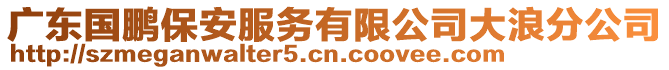 廣東國(guó)鵬保安服務(wù)有限公司大浪分公司