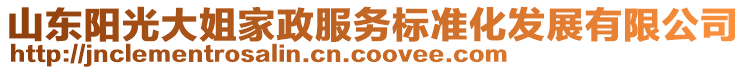 山東陽光大姐家政服務標準化發(fā)展有限公司