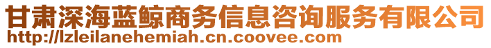 甘肅深海藍(lán)鯨商務(wù)信息咨詢服務(wù)有限公司