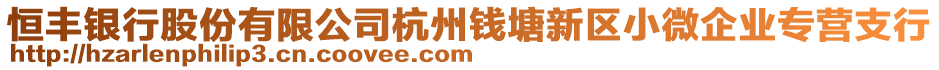 恒豐銀行股份有限公司杭州錢塘新區(qū)小微企業(yè)專營支行