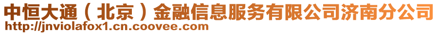 中恒大通（北京）金融信息服務(wù)有限公司濟(jì)南分公司