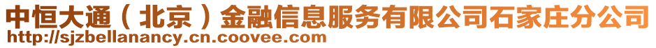 中恒大通（北京）金融信息服務有限公司石家莊分公司