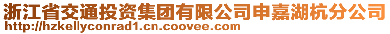 浙江省交通投資集團(tuán)有限公司申嘉湖杭分公司