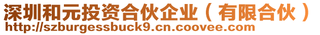 深圳和元投資合伙企業(yè)（有限合伙）