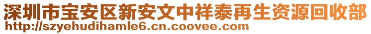 深圳市寶安區(qū)新安文中祥泰再生資源回收部