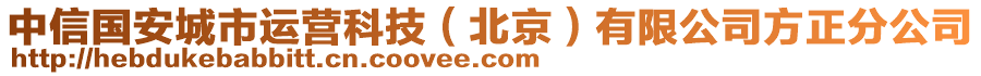 中信國安城市運營科技（北京）有限公司方正分公司