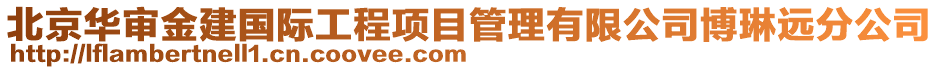 北京华审金建国际工程项目管理有限公司博琳远分公司