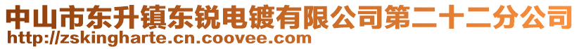 中山市東升鎮(zhèn)東銳電鍍有限公司第二十二分公司