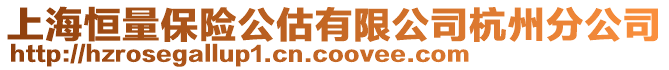 上海恒量保险公估有限公司杭州分公司